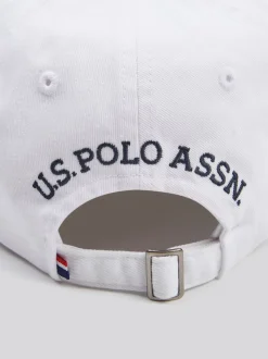Blanc - U.S. Polo Assn. Casquette décontractée lavée 100% coton