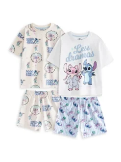 Blanc - Vanilla Underground Lot de 2 pyjamas Lilo & Stitch fille Disney