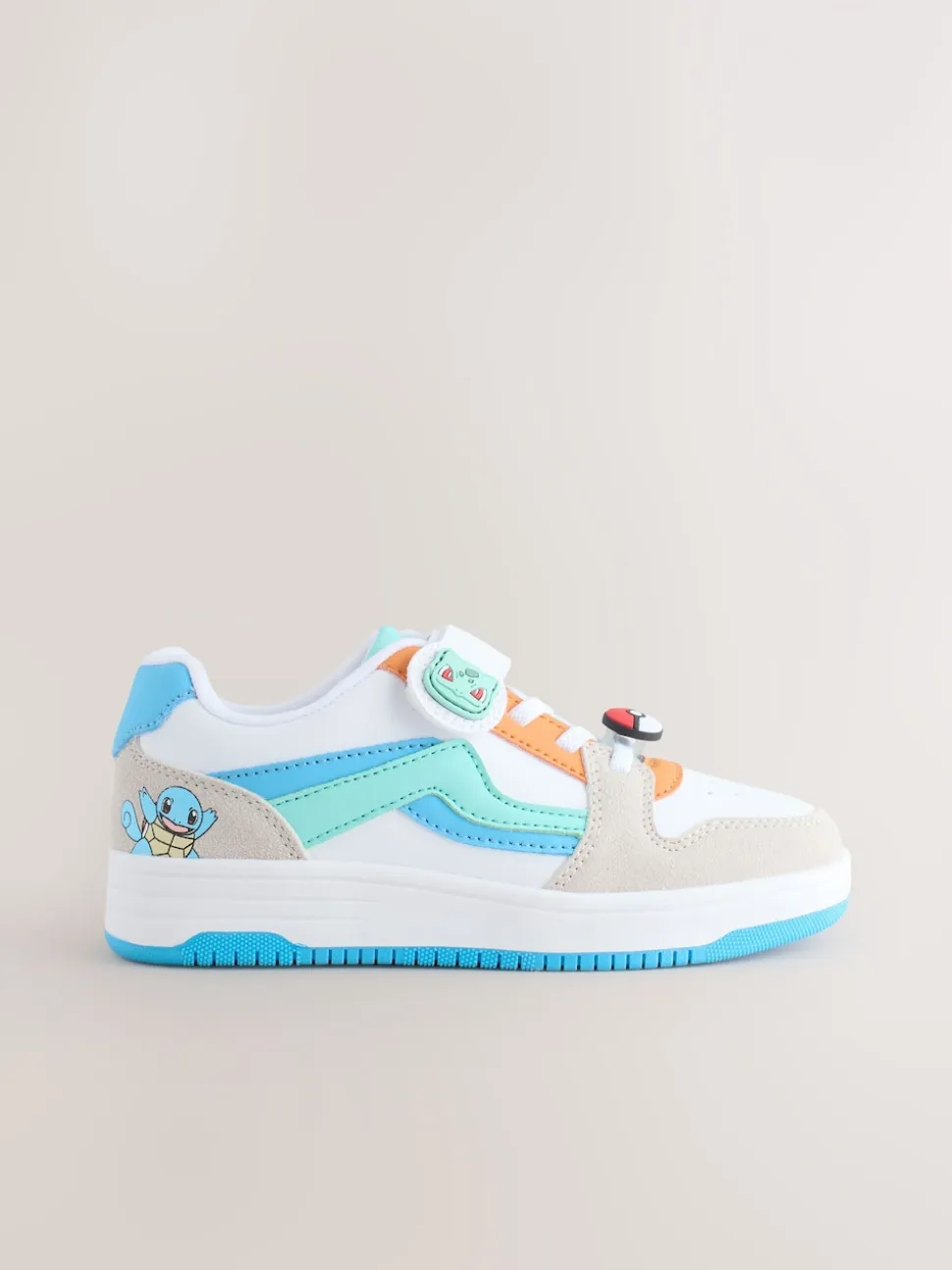 Blanc color block - Baskets Pokemon à lacets élastiques