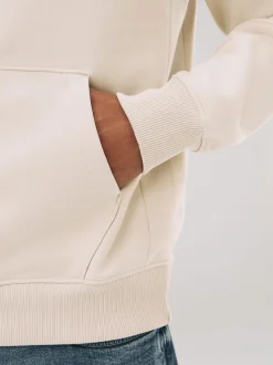 Blanc écru - Ajustement régulier - Sweat-shirt à capuche en jersey riche en coton épais