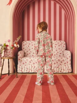 Blanc écru - Cath Kidston pyjama tissé à boutons et fleurs