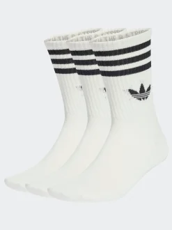 Blanc écru - Col rond - adidas Originals 3-Rayures Chaussettes Col rond 3 paires