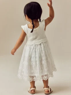 Blanc écru - Robe d'occasion en tricot (3mths-10yrs)