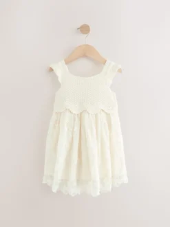 Blanc écru - Robe d'occasion en tricot (3mths-10yrs)