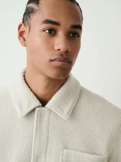 Blanc écru - Veste-chemise en polaire