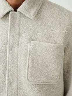 Blanc écru - Veste-chemise en polaire