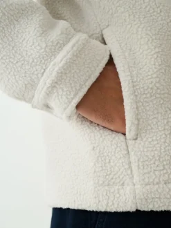 Blanc écru - Veste-chemise en polaire