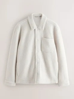 Blanc écru - Veste-chemise en polaire