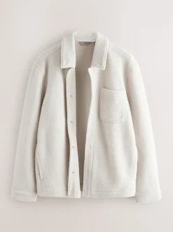 Blanc écru - Veste-chemise en polaire