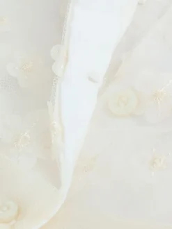 Blanc 3D fleurs - Robe d'occasion pour bébé (0mths-2yrs)