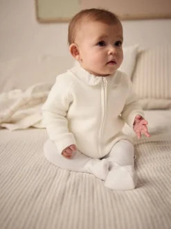 Blanc en maille - Cardigan Bébé