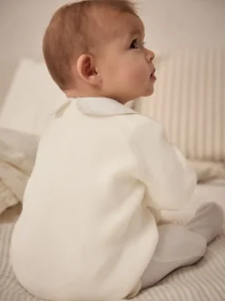 Blanc en maille - Cardigan Bébé
