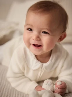 Blanc en maille - Cardigan Bébé