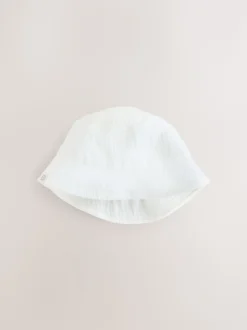 Blanc froissé - chapeau Bébé Bucket