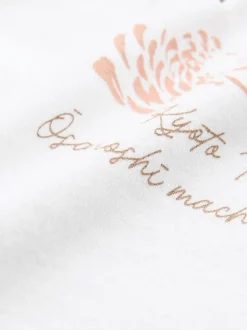 Blanc Japon - Coupe ample - T-shirt épais à imprimé graphique