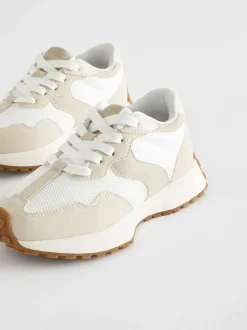 Blanc neutre - Baskets épaisses Dentelle-up