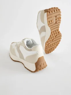 Blanc neutre - Baskets épaisses Dentelle-up