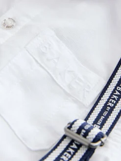 Blanc/ Pierre - Ensemble Baker by Ted Baker : Chemise, Pantalons et Bretelles