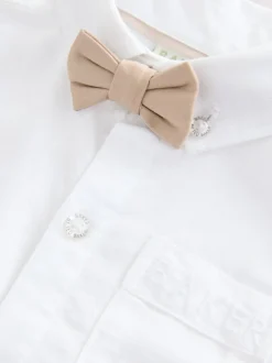 Blanc/ Pierre - Ensemble Baker by Ted Baker : Chemise, Pantalons et Bretelles