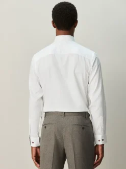 Blanc texturé - Chemise élégante en coton riche texturée