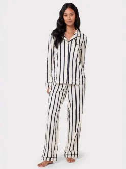 Blanc/Bleu - Ensembles de pyjamas longs Chelsea Peers