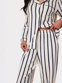 Blanc/Bleu - Ensembles de pyjamas longs Chelsea Peers