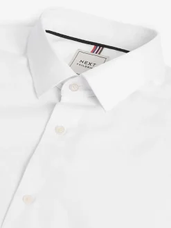 Blanc/Bleu - Lot de 3 chemises élégantes Coupesoles Easy Care texturées à poignets simples