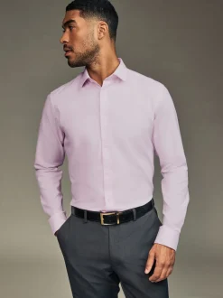 Blanc/Bleu - Lot de 3 chemises élégantes Coupesoles Easy Care texturées à poignets simples