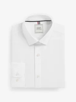 Blanc/Bleu - Lot de 3 chemises élégantes Coupesoles Easy Care texturées à poignets simples