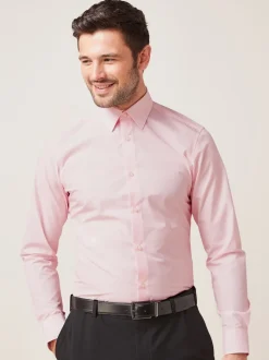 Blanc/bleu clair/rose clair - Lot de 3 chemises Oxford élégantes à manchette simple facile d’entretien