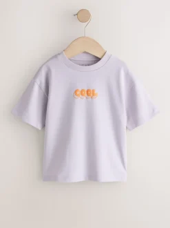 Blanc/bleu/vert/noir/violet - Lot de 5 petits T-shirts graphiques à manches courtes (3mois-7ans)