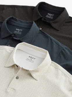 Blanc/Marine/Noir ou Geos - Polo en jersey Manches courtes 3 Pack