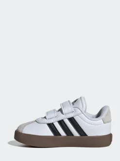 Blanc/Noir - adidas Vl Cour 3.0 Baskets bébé à crochets et boucles