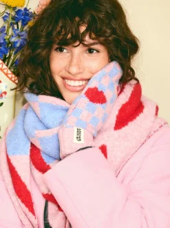 Blanc/Noir - Mitaines Eleanor Bowmer à damiers