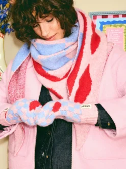 Blanc/Noir - Mitaines Eleanor Bowmer à damiers