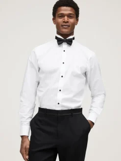 Blanc/Noir - Slim Fit (Slim Fit) - Chemises et Nœud papillon Lot