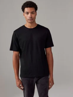 Blanc/noir/bleu marine - Ajustement régulier - Lot de t-shirts essentiels en coton 6