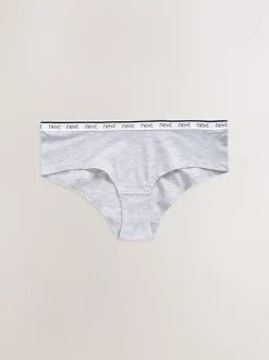 Blanc/Noir/Gris - Lot de 4 culottes à logo en coton