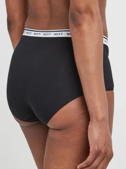 Blanc/Noir/Gris - Lot de 4 culottes à logo en coton