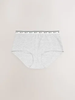 Blanc/Noir/Gris - Lot de 4 culottes à logo en coton
