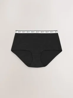 Blanc/Noir/Gris - Lot de 4 culottes à logo en coton