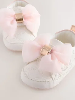 Blanc/Rose - Baskets Baker by Ted Baker Bébé Filles en organza à nœud