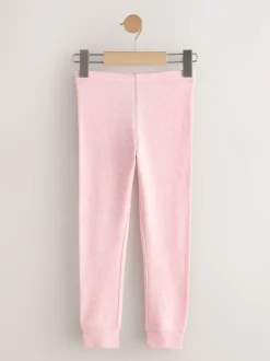 Blanc/Rose - Leggings thermiques (2-16ans)