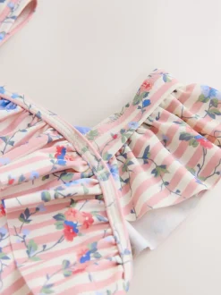 Blanc/Rose - Maillot de bain Laura Ashley à volants