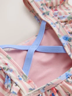 Blanc/Rose - Maillot de bain Laura Ashley à volants