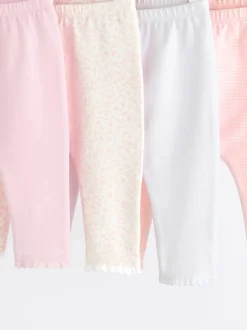 Blanc/Rose - Paquet de jambières pour bébé 4 (0mois-2ans)