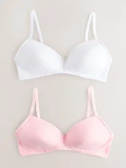 Blanc/Rose - Paquet de soutiens-gorge d'entraînement 2