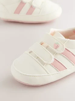 Blanc/Rose - Touch Fasten Bébé Trainers (0-24mths)