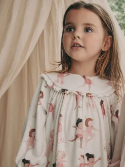 Blanc/rose imprimé ballerine - Pack Nighties 2 (2-12ans)