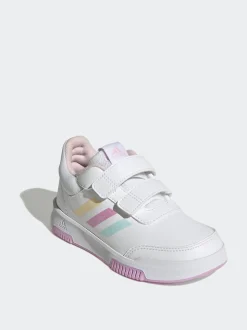 Blanc/Rose/Multi - Baskets adidas Tensaur Hook and Loop pour enfant
